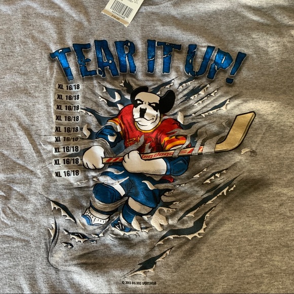 🆕 BIG DOG KIDS youth 16/18 XL Hockey Short Sleeve T-Shirt NWT - Picture 5 of 9